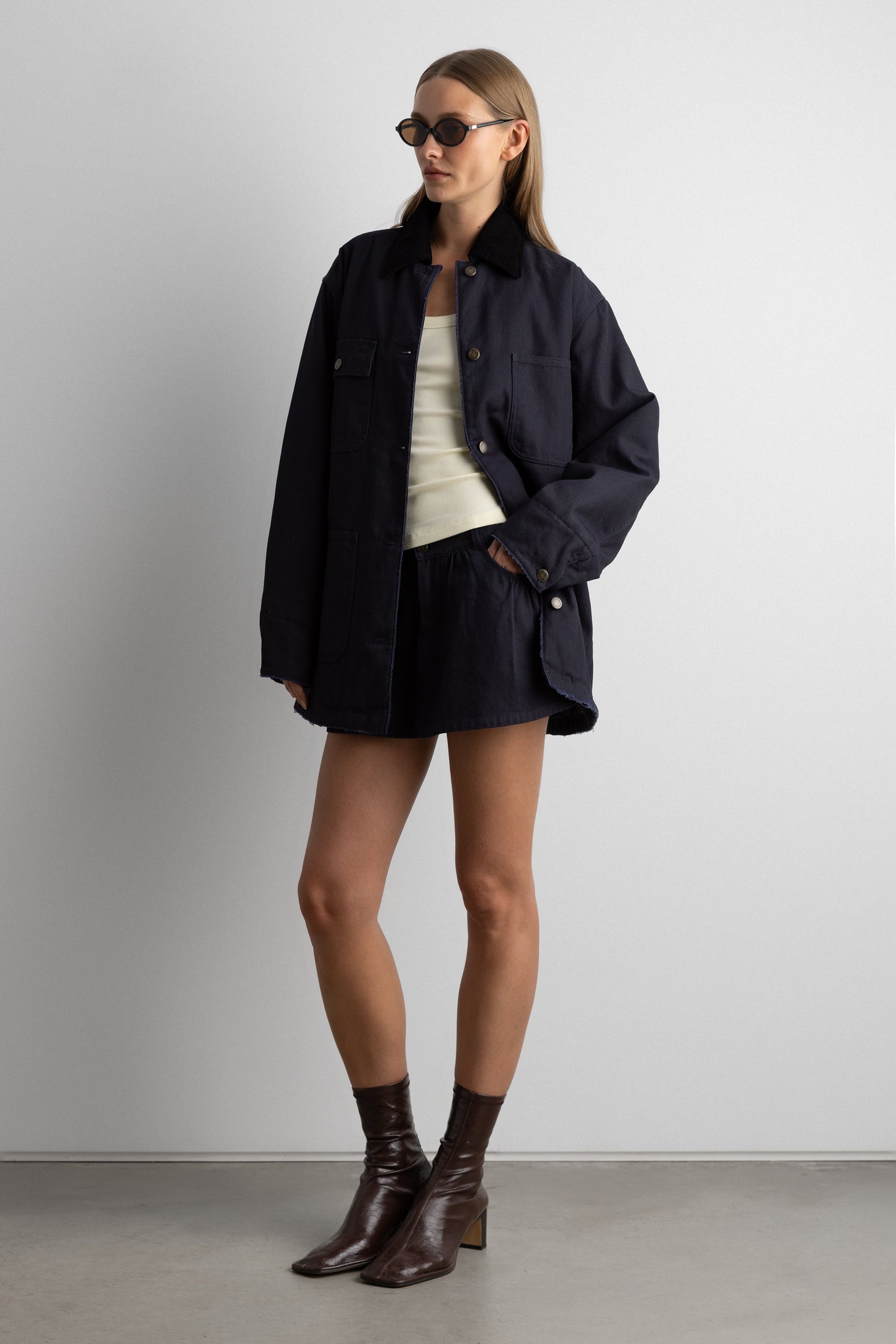 MINI CANVAS PLEATED SKORT