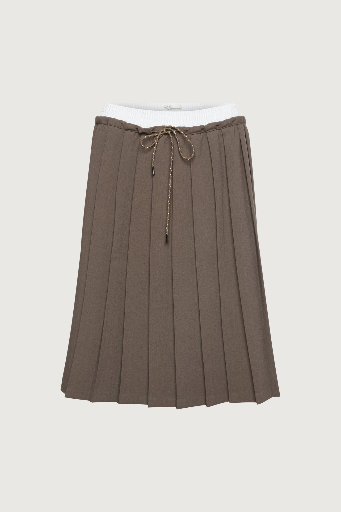 EXPOSED WAIST PLEATED MIDI SKIRT