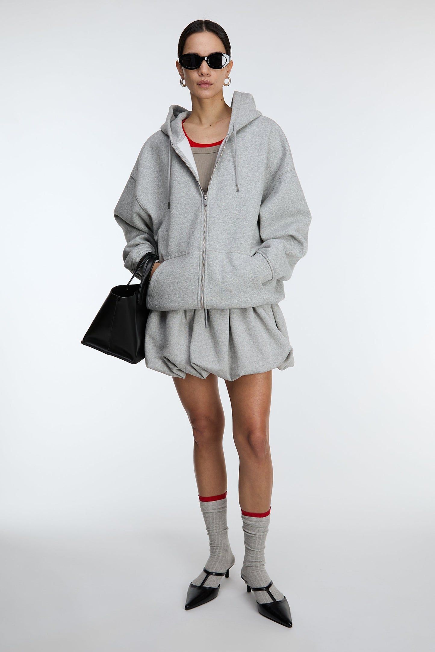MINI BUBBLE HEM FLEECE SKIRT