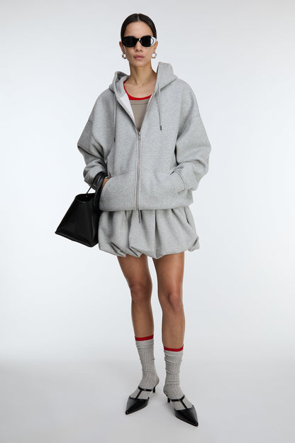 MINI BUBBLE HEM FLEECE SKIRT