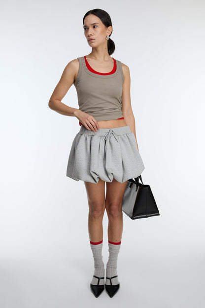 MINI BUBBLE HEM FLEECE SKIRT
