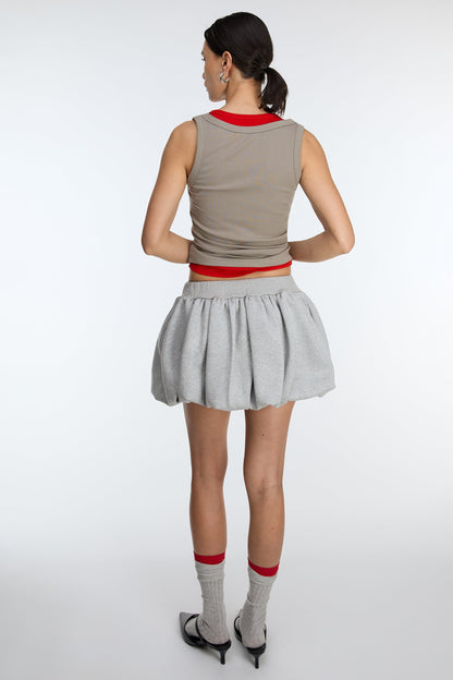 MINI BUBBLE HEM FLEECE SKIRT