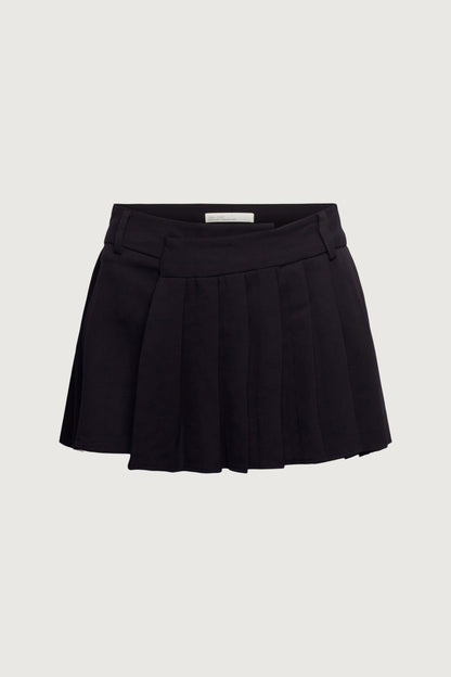 PLEATED WRAP MINI SKORT