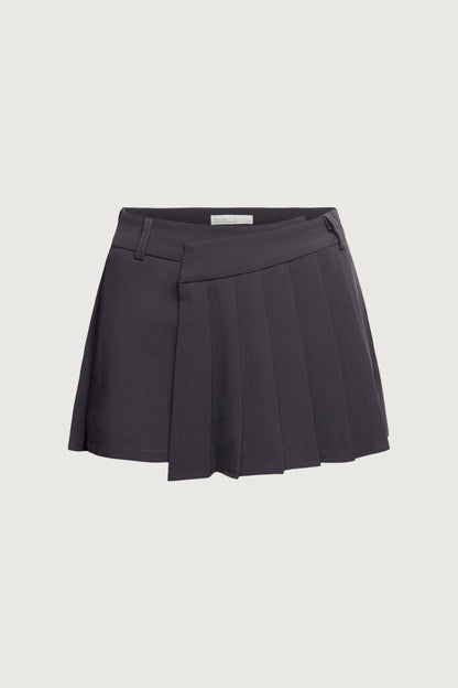 PLEATED WRAP MINI SKORT