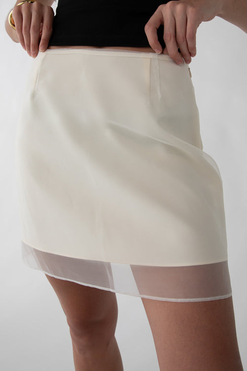 SHEER LAYERED MINI SKIRT