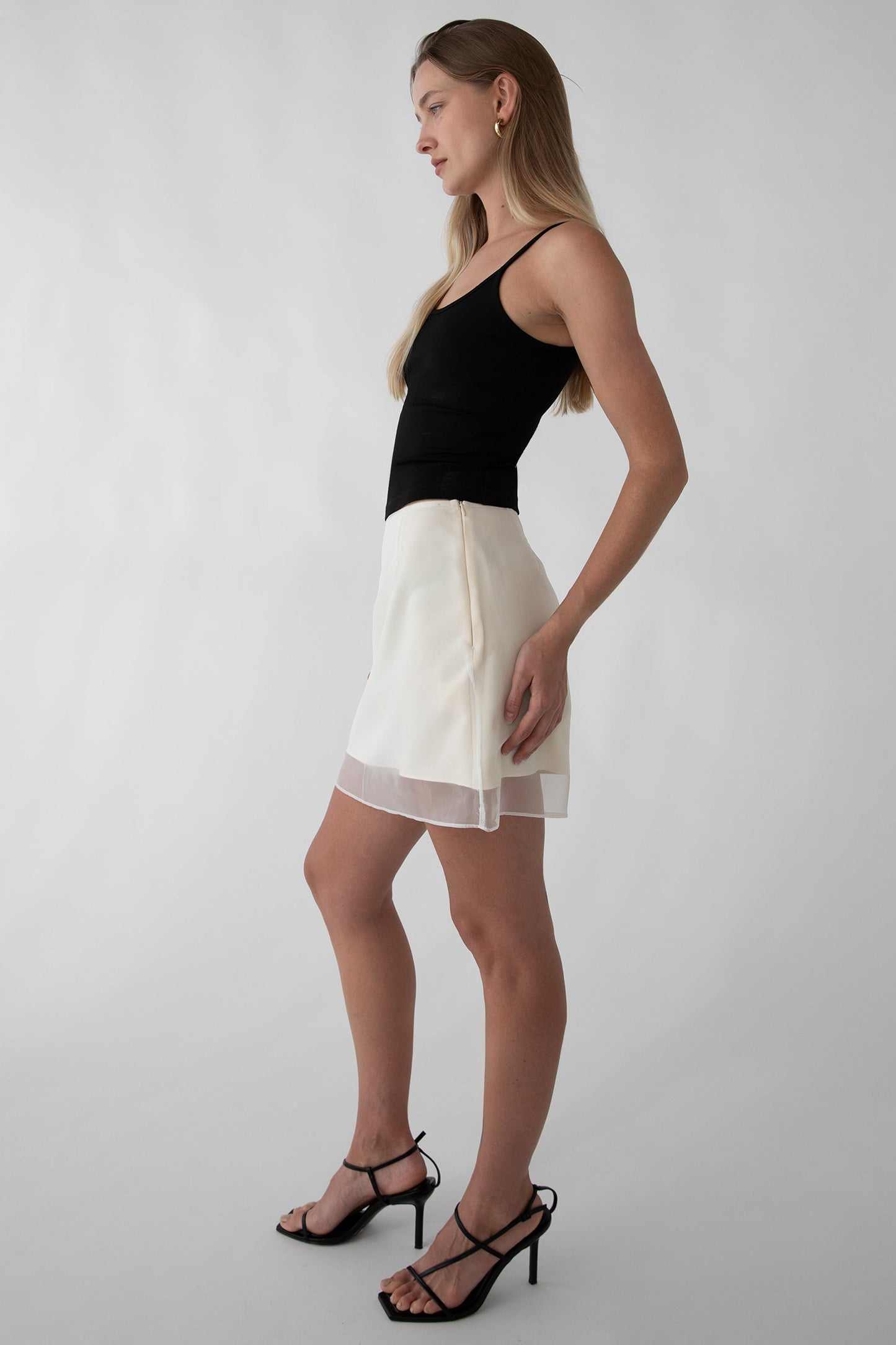 SHEER LAYERED MINI SKIRT