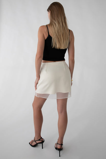 SHEER LAYERED MINI SKIRT