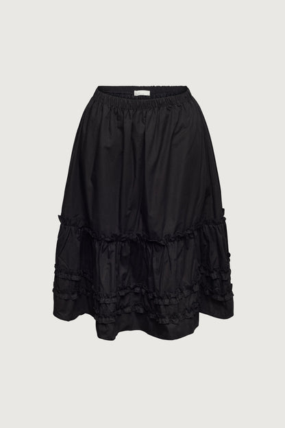 RUFFLED MIDI SKIRT