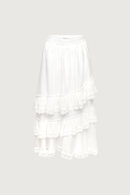 LACE TIERED MAXI SKIRT