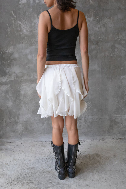 RUFFLE LACE MINI SKIRT