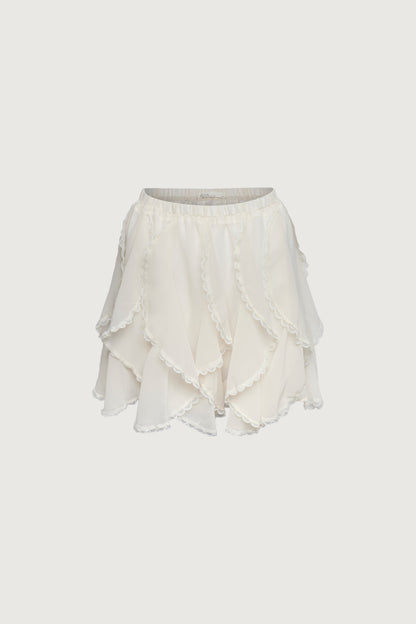 RUFFLE LACE MINI SKIRT