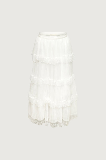 TIERED RUFFLE MAXI SKIRT