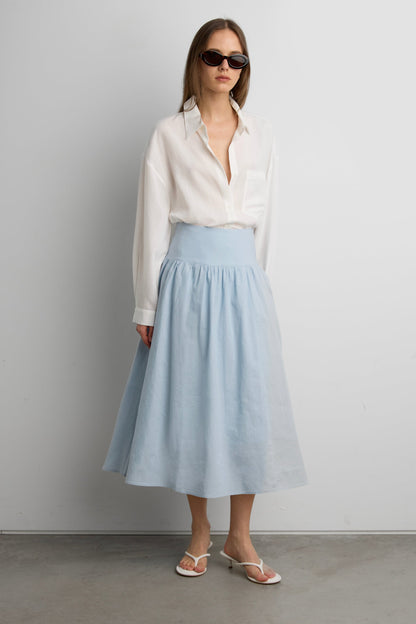 LINEN MIDI SKIRT