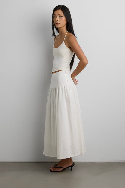 LINEN MIDI SKIRT