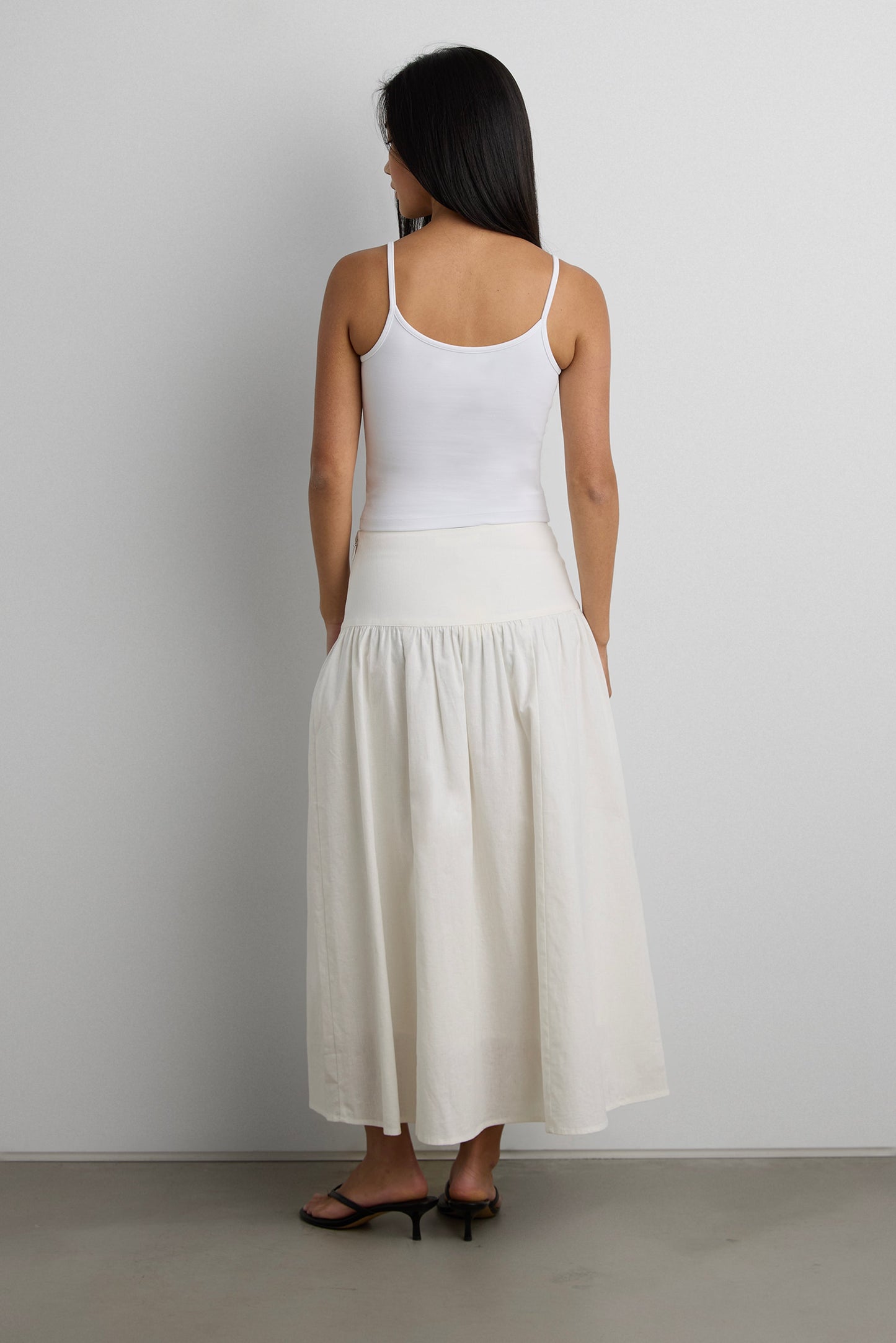 LINEN MIDI SKIRT