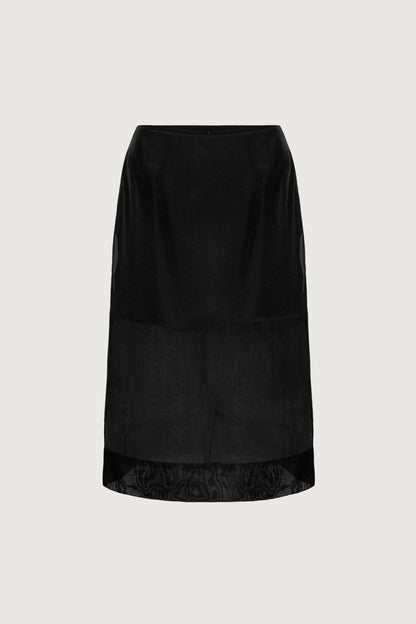 SHEER ORGANZA MIDI SKIRT