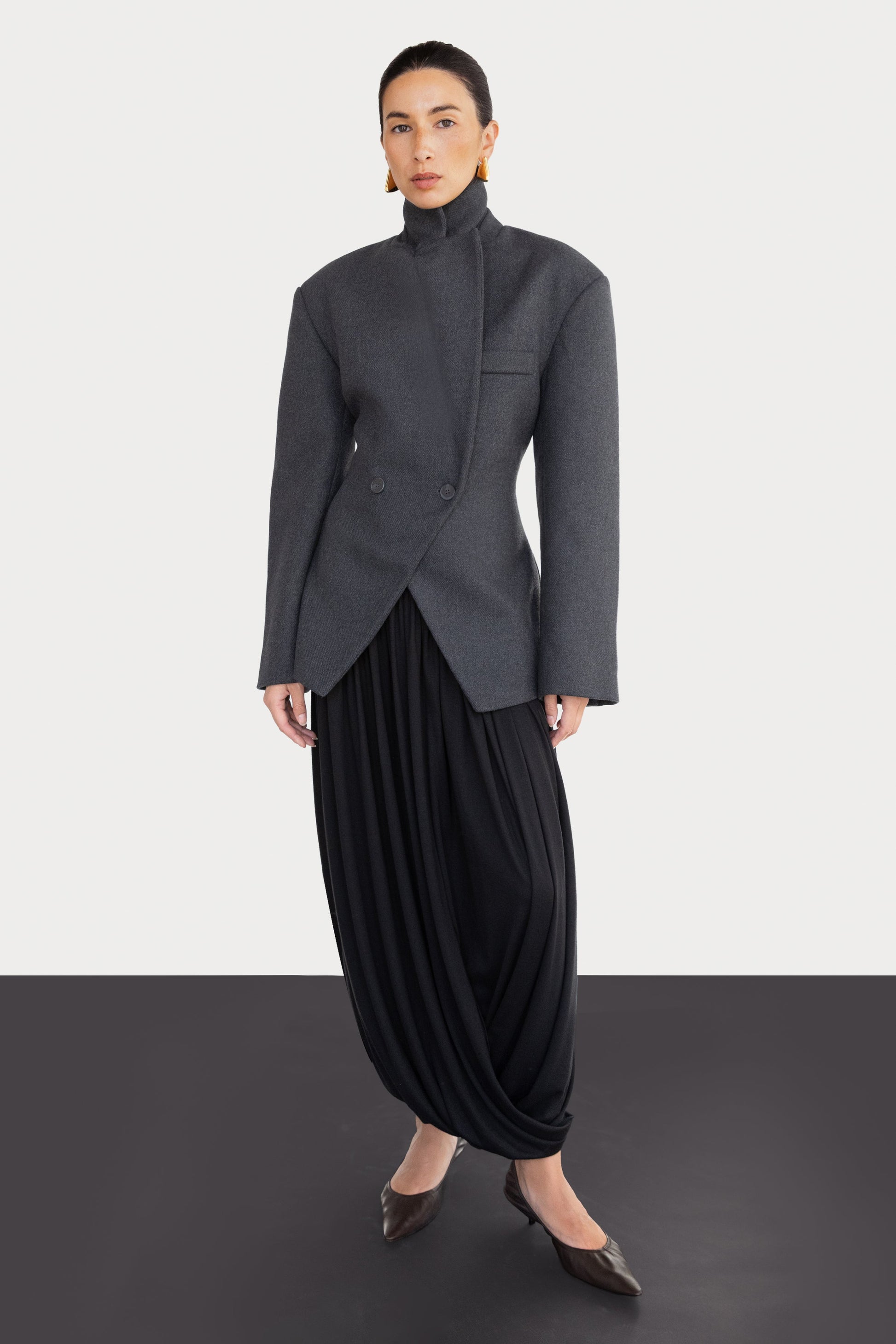 DRAPED MIDI SKIRT