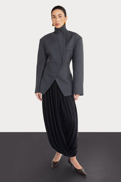 DRAPED MIDI SKIRT
