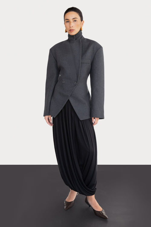 DRAPED MIDI SKIRT