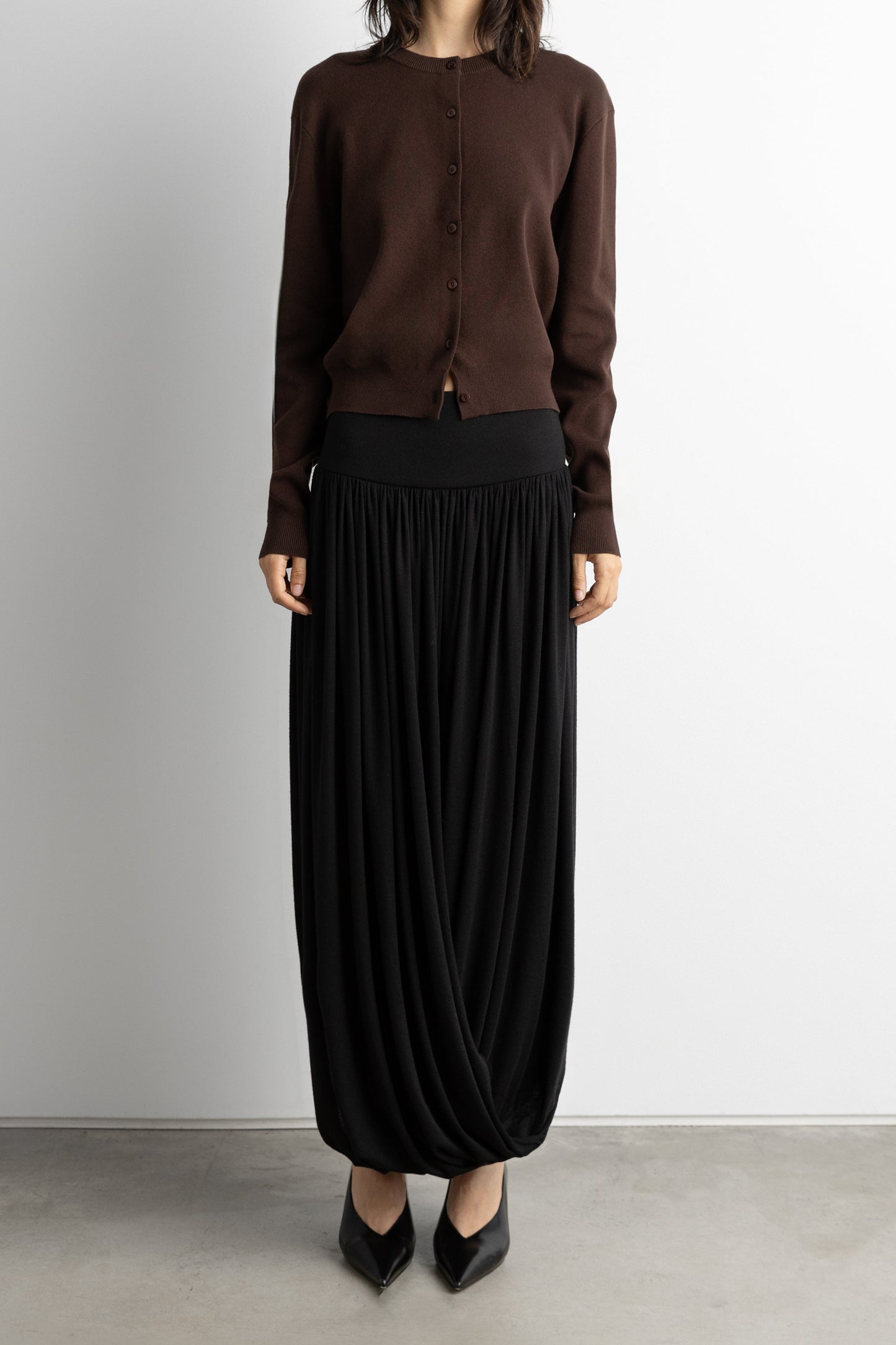 DRAPED MIDI SKIRT