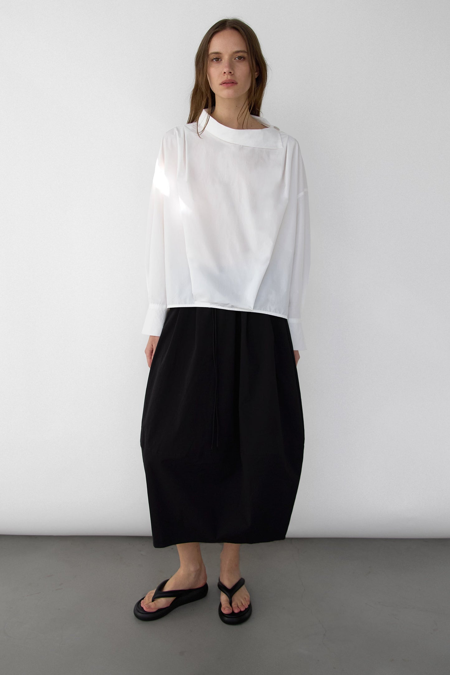PINTUCKED MAXI SKIRT