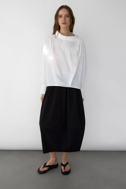 PINTUCKED MAXI SKIRT