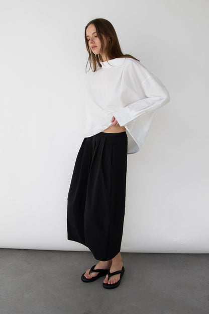 PINTUCKED MAXI SKIRT