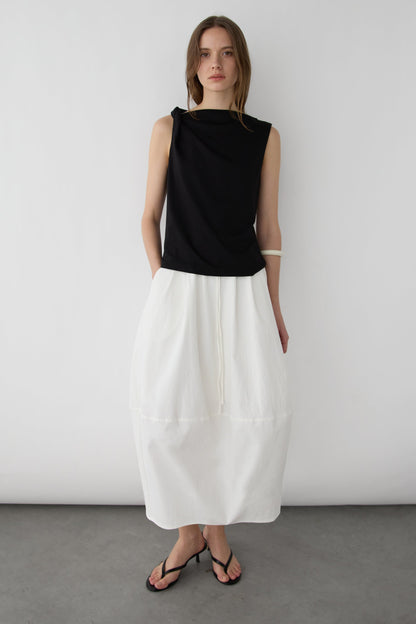 PINTUCKED MAXI SKIRT