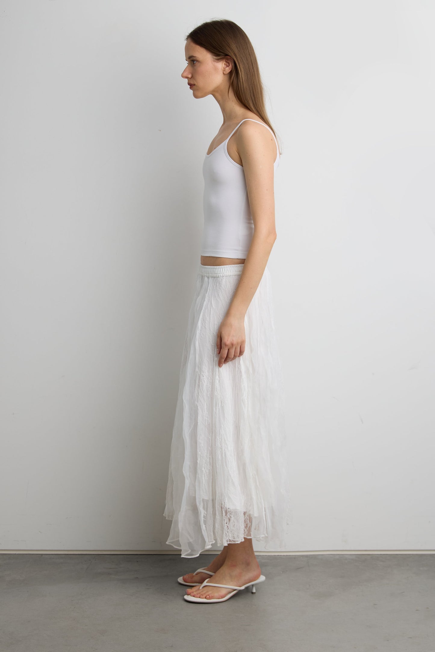 BOHO LACE OVERLAY MAXI SKIRT