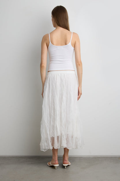 BOHO LACE OVERLAY MAXI SKIRT