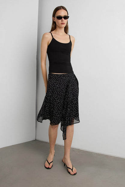 POLKA DOT WRAP MIDI SKIRT