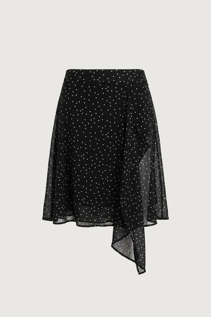 POLKA DOT WRAP MIDI SKIRT