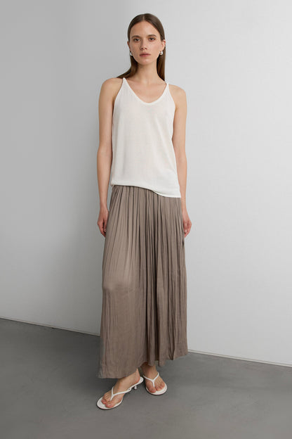 WRINKLE EFFECT MAXI SKIRT
