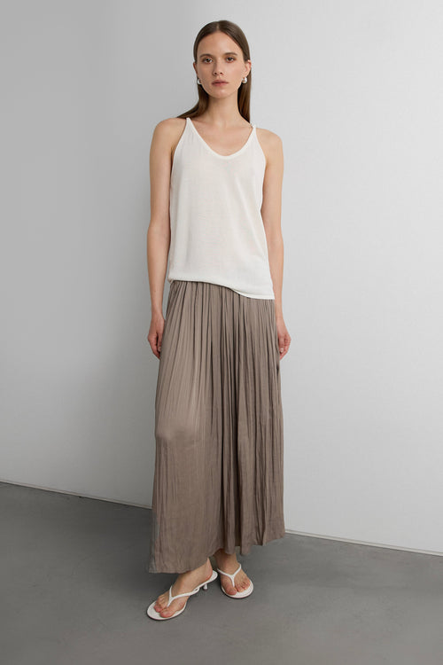 WRINKLE EFFECT MAXI SKIRT