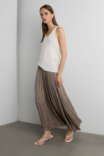 WRINKLE EFFECT MAXI SKIRT