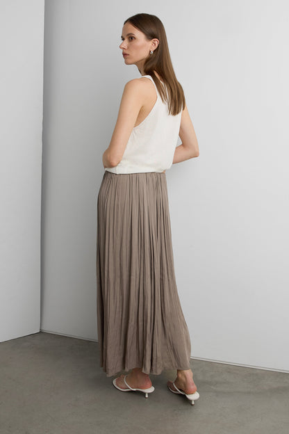WRINKLE EFFECT MAXI SKIRT