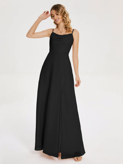Blake Spaghetti Straps Chiffon Bridesmaid Dress with Slit
