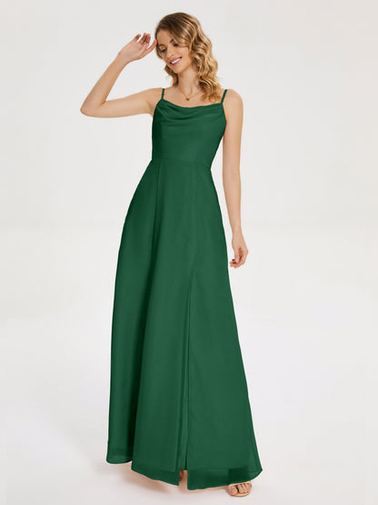 Blake Spaghetti Straps Chiffon Bridesmaid Dress with Slit
