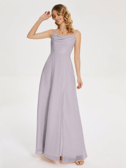 Blake Spaghetti Straps Chiffon Bridesmaid Dress with Slit
