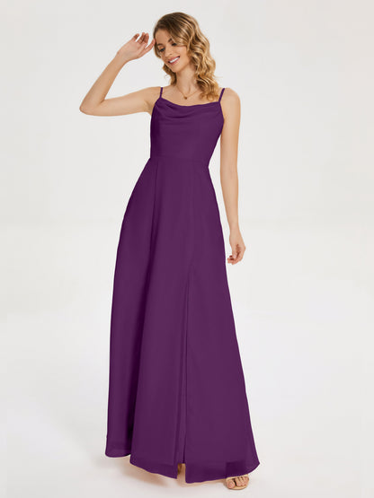 Blake Spaghetti Straps Chiffon Bridesmaid Dress with Slit