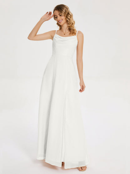 Blake Spaghetti Straps Chiffon Bridesmaid Dress with Slit