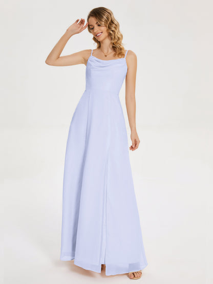 Blake Spaghetti Straps Chiffon Bridesmaid Dress with Slit
