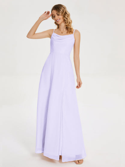 Blake Spaghetti Straps Chiffon Bridesmaid Dress with Slit