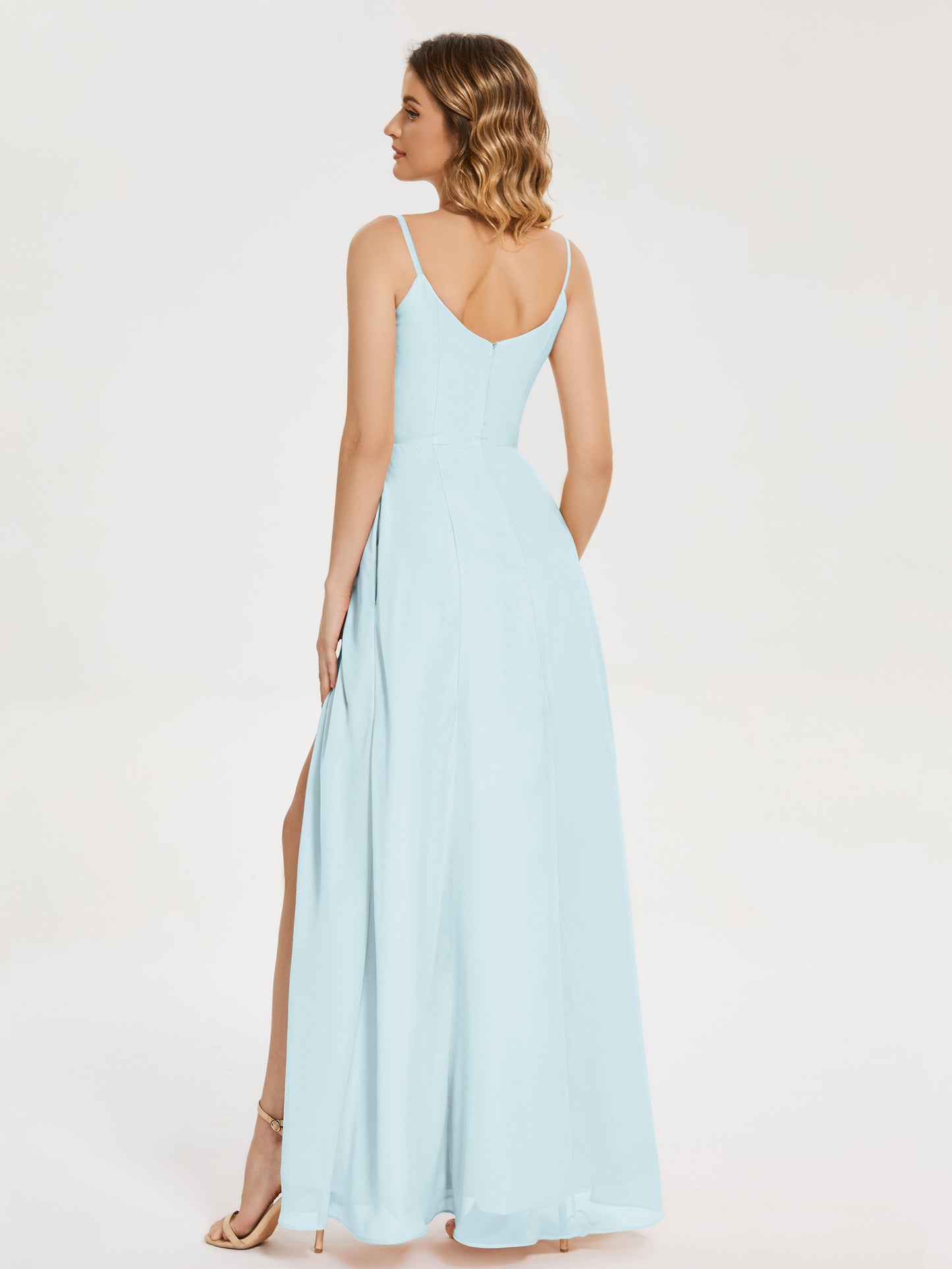 Blake Spaghetti Straps Chiffon Bridesmaid Dress with Slit