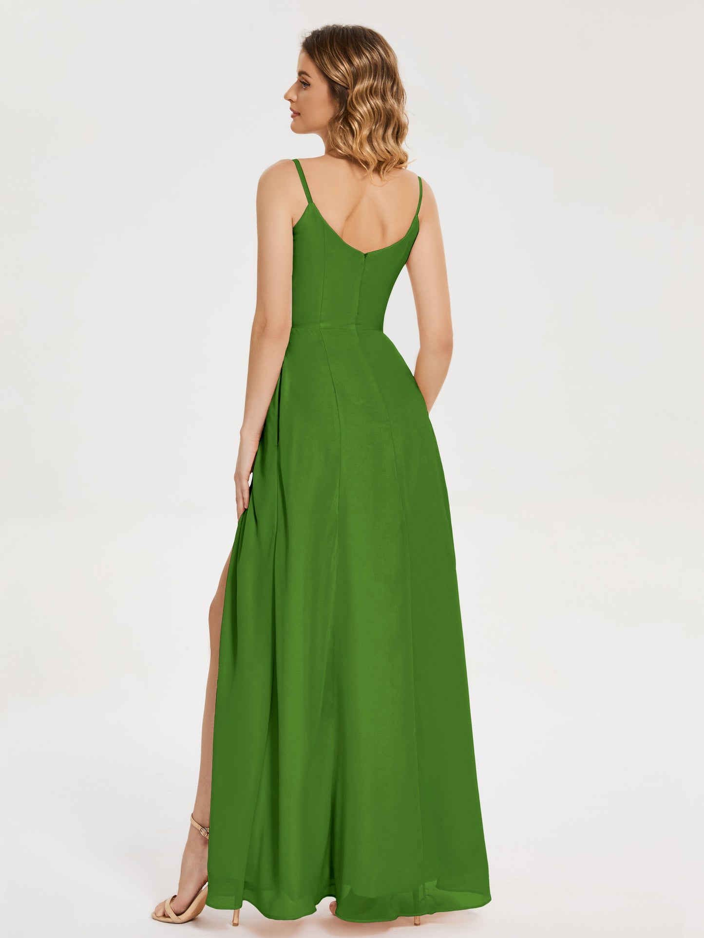 Blake Spaghetti Straps Chiffon Bridesmaid Dress with Slit
