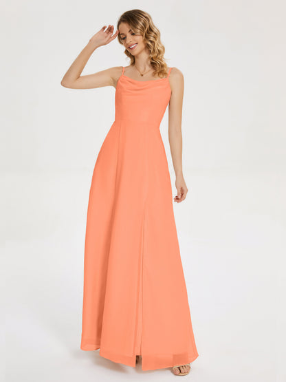 Blake Spaghetti Straps Chiffon Bridesmaid Dress with Slit