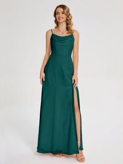 Blake Spaghetti Straps Chiffon Bridesmaid Dress with Slit