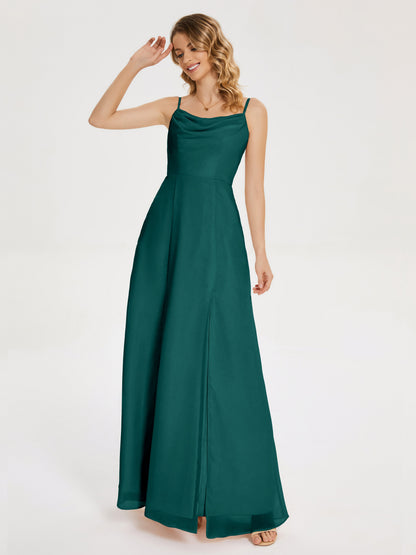 Blake Spaghetti Straps Chiffon Bridesmaid Dress with Slit