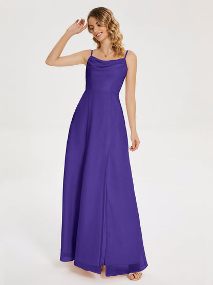 Blake Spaghetti Straps Chiffon Bridesmaid Dress with Slit