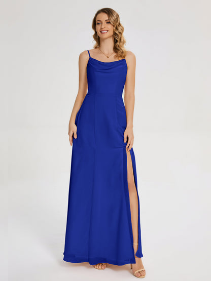 Blake Spaghetti Straps Chiffon Bridesmaid Dress with Slit